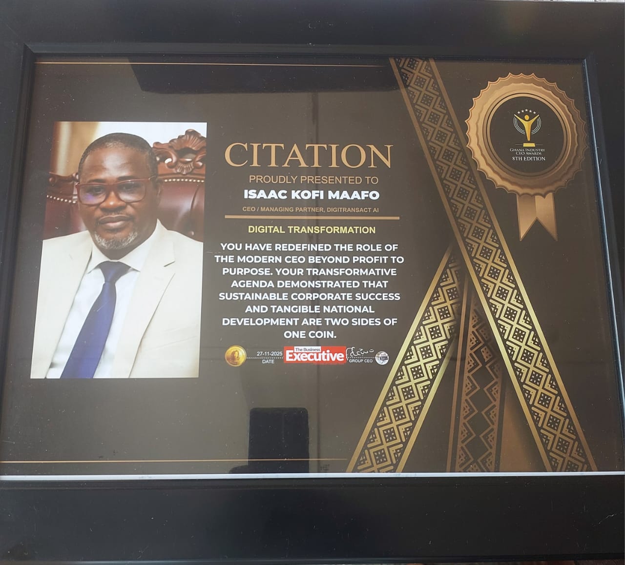 Official Citation Certificate for Digital Transformation